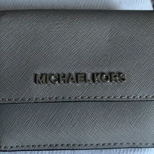 Michael Kors small wallet in gray saffiano leather